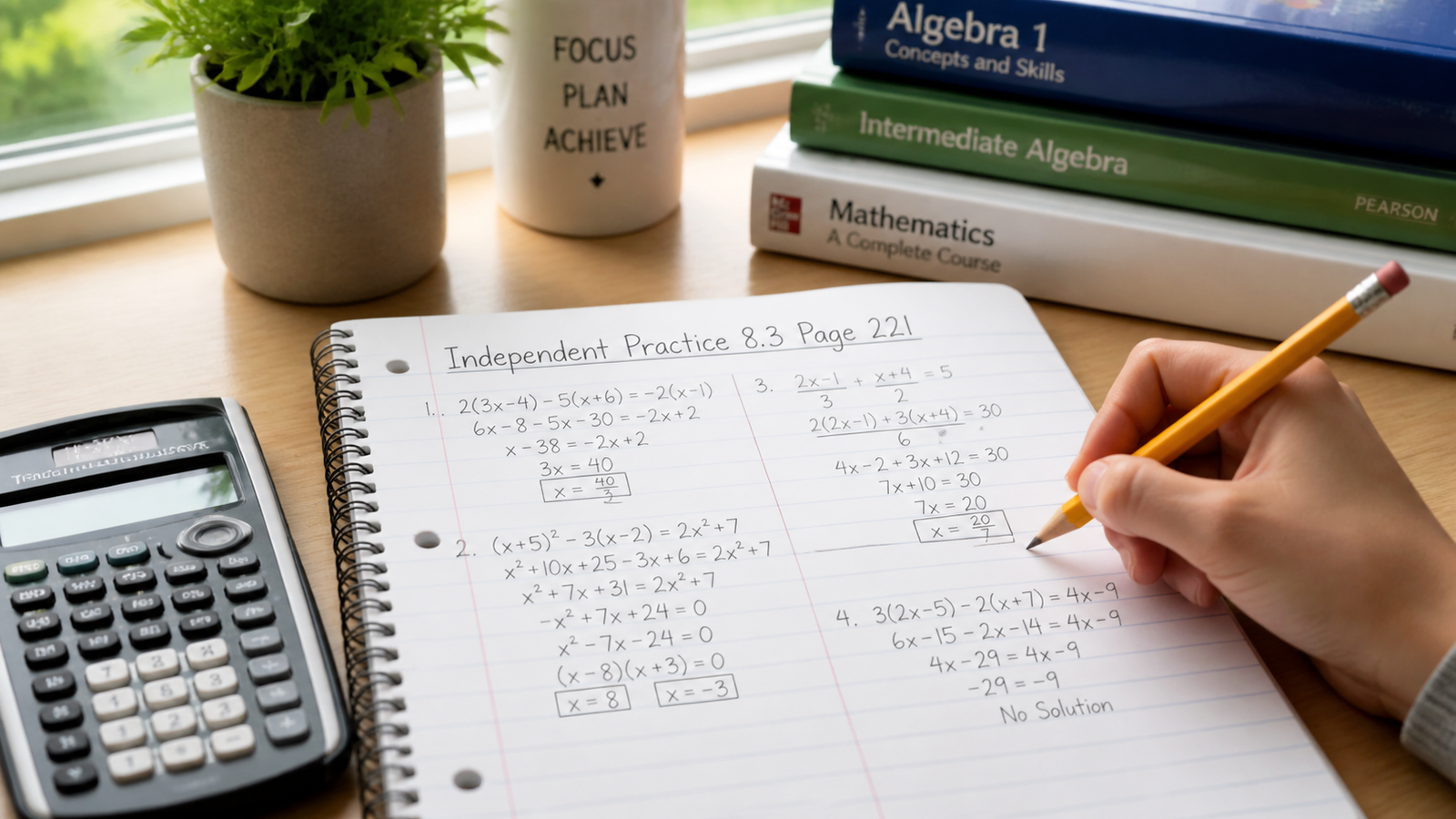 8.3 Independent Practice Page 221 Answer Key with Solutions